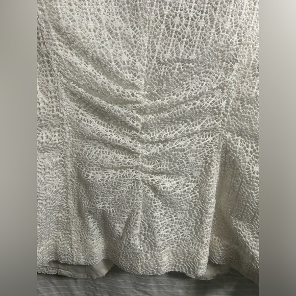 Democracy White Eyelet Embroidered Open Front Blazer Jacket Size XL - Picture 8 of 9